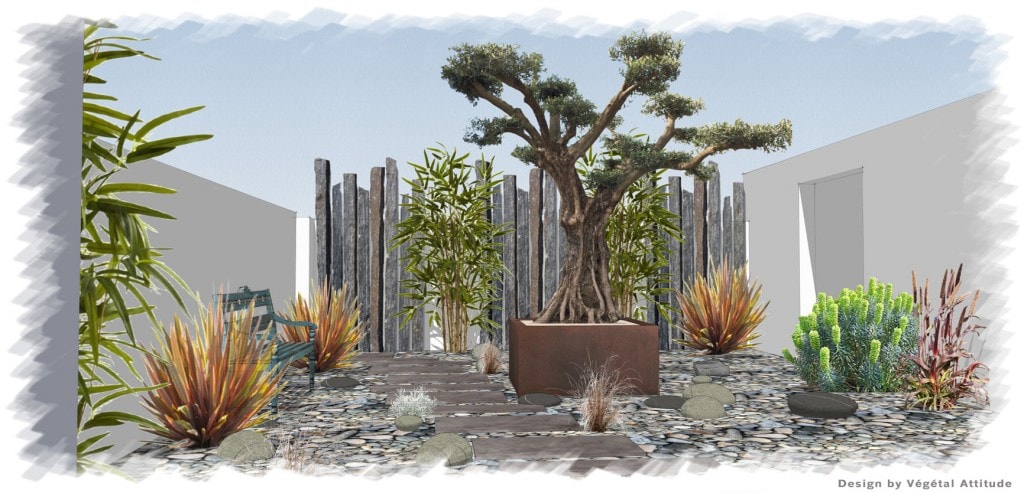 Visulalisation 3D amenagement du jardin Ste marie de Ré